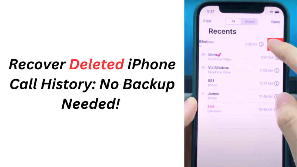 how to recover deleted call history iphone