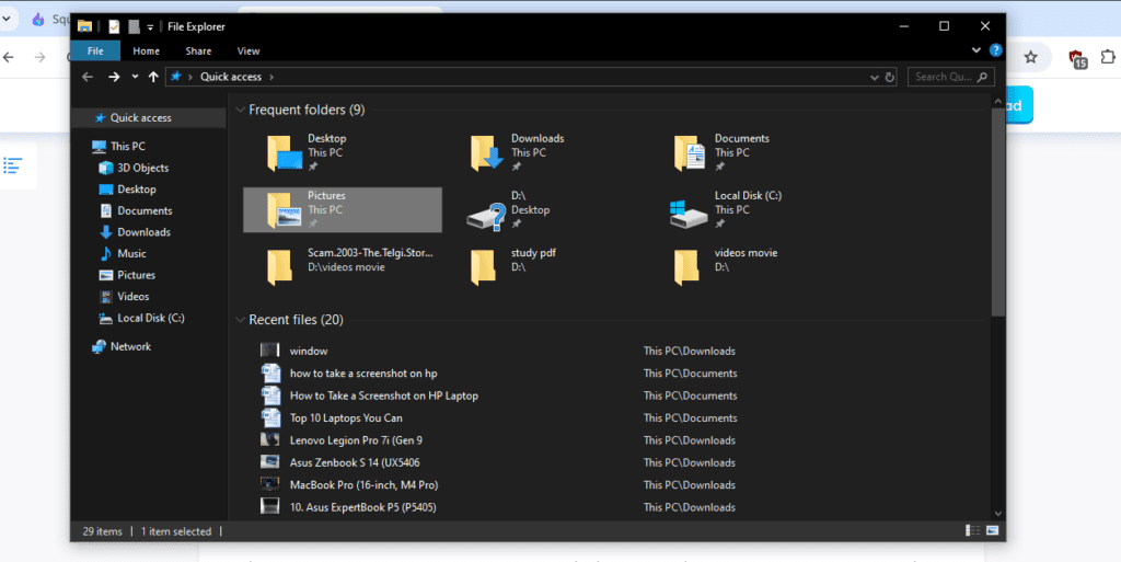 how to take a screenshot on hp